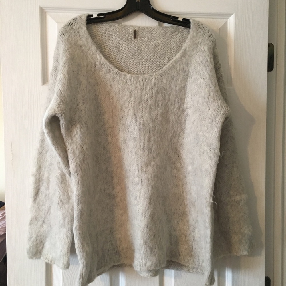 Free People Vintage Snow White Oversized Sweater